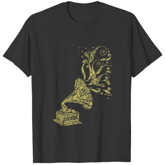 Music Plate Gramophone Song Fan Band Gift T-shirt