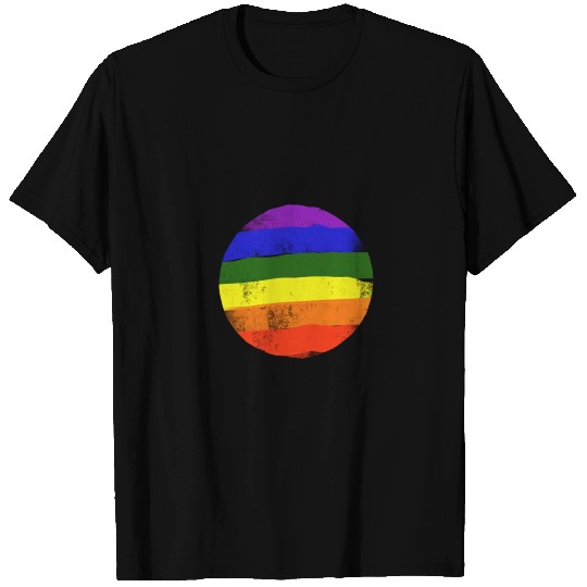 Pride flag rainbow colors LGBT gay pride circle T Shirts