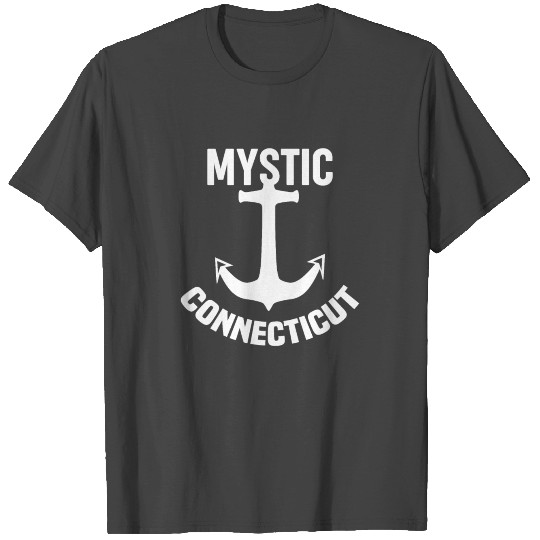 Mystic Connecticut State Maritime Anchor Vacation T Shirts