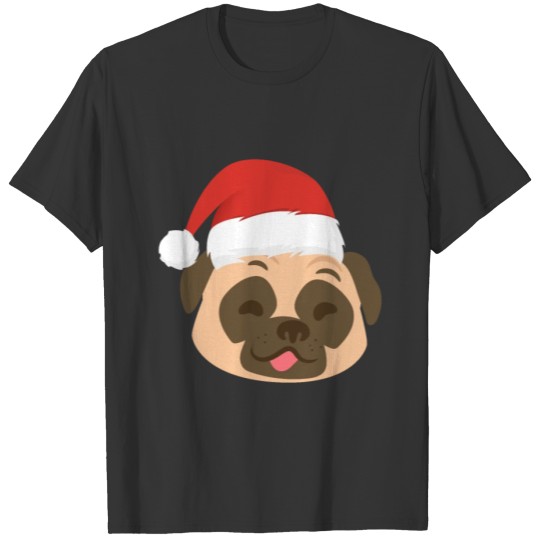 Christmas Happy Pug Dog Pets Gift T Shirts