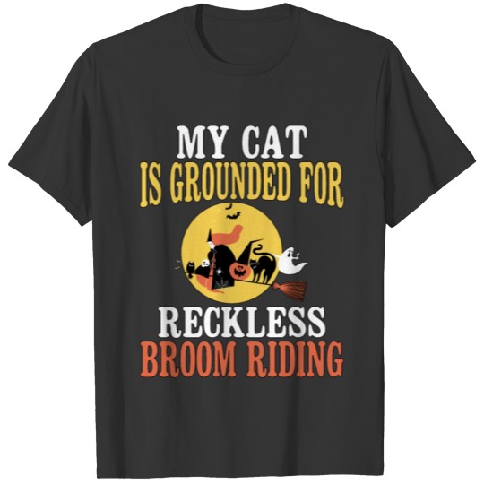 Funny Cat and Witch Halloween Quote T-shirt