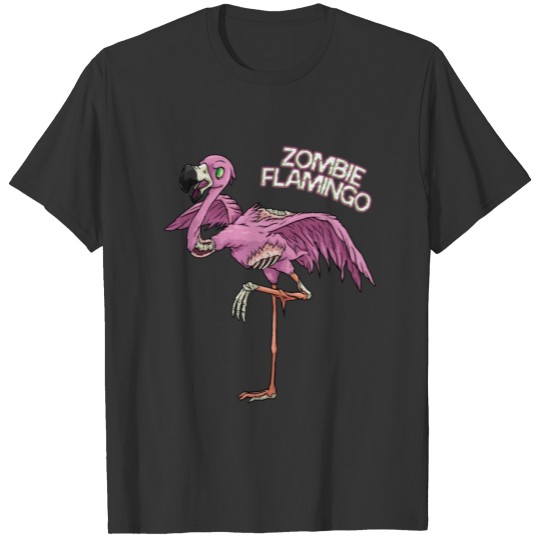 Zombie Flamingo Halloween costume creepy bird T Shirts