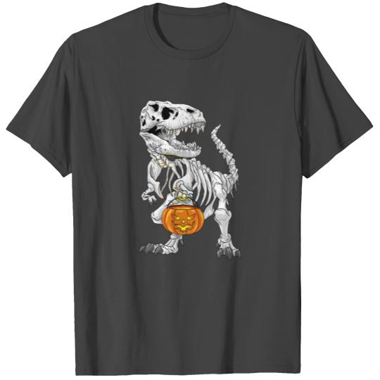 T-Rex skeleton Halloween costume Pumpkin Dino T Shirts