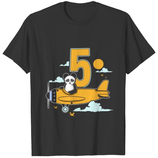5 Birthday Boys Pilot Children 5th Birthday Five T-shirt