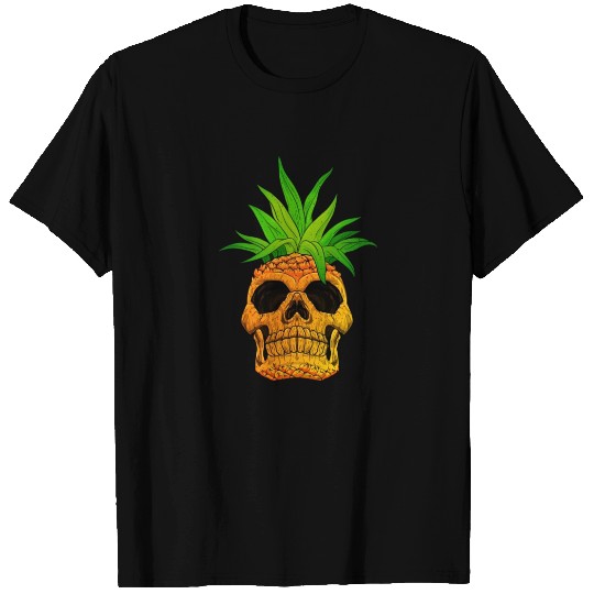 Pineapple Skull Skeleton Funny Halloween Costume T Shirts