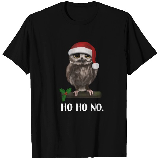 Christmas Owl - grumpy santa T Shirts