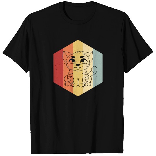 Cat Kitten Sweet Funny Maine Coon Retro Vintage T Shirts