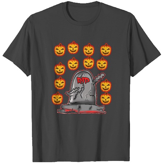 Funny dabbing gravestone & pumpkins dab Halloween T Shirts
