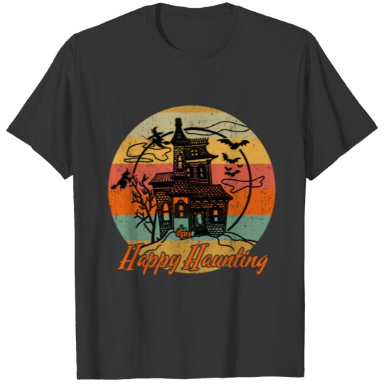 Vintage Retro Halloween Happy Haunting Witches T Shirts