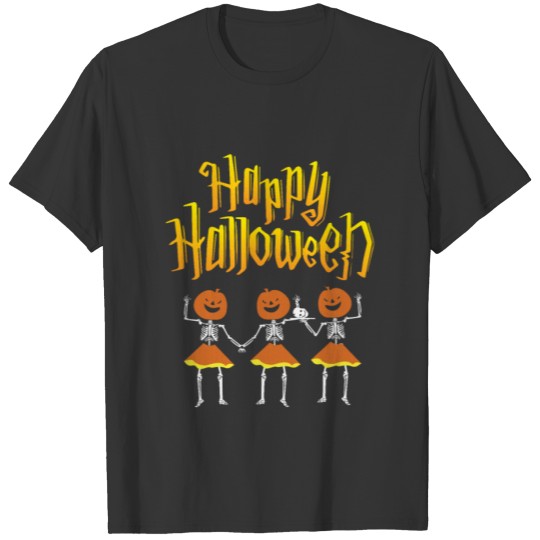 Happy Halloween Skeleton Pumpkin Shirt T-shirt