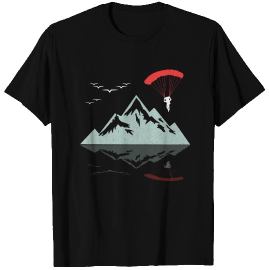 Nice Skydiving T Shirts For Skydivers "Mountains"