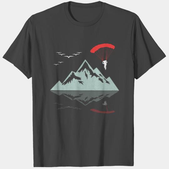 Nice Skydiving T Shirts For Skydivers "Mountains"