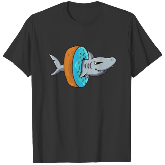 Funny Donut Shark Gift Great White Shark design T Shirts