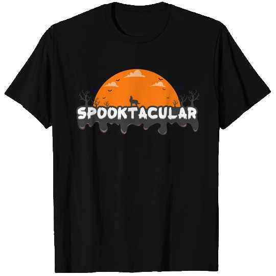 Spooktacular Halloween Gift Idea Wolf Orange T Shirts