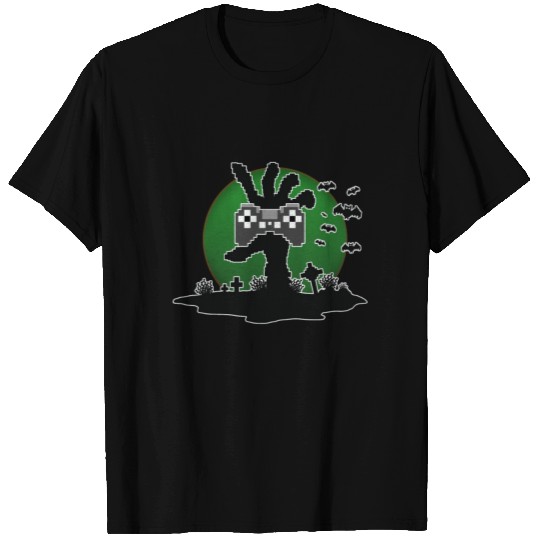 Controller Zombie Graveyard Halloween Gaming T Shirts