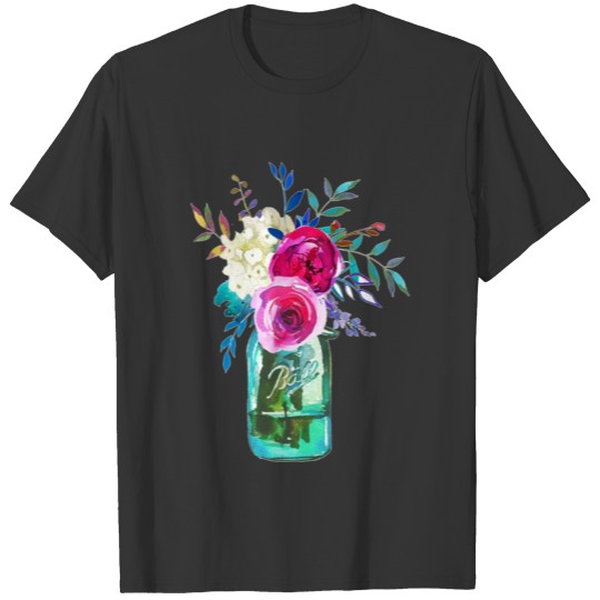 Mason Jar with Flowers T-shirt