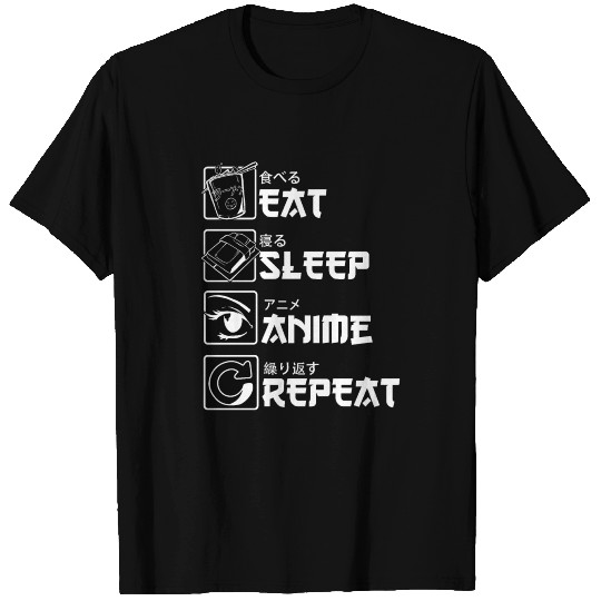 Eat Sleep Anime Repeat T Shirts