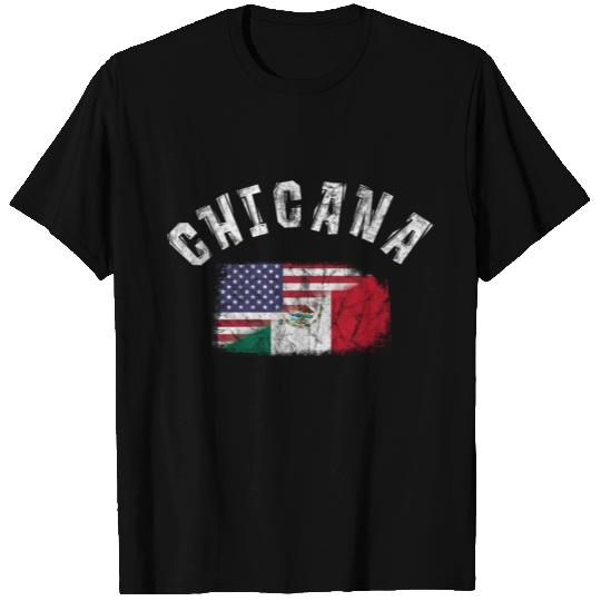 Chicana Mexican American Latina Mexico USA Flag T Shirts