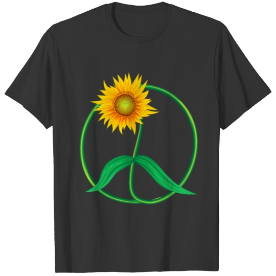 Sunflower Flower Peace Sign 70's Floral Hippie T Shirts