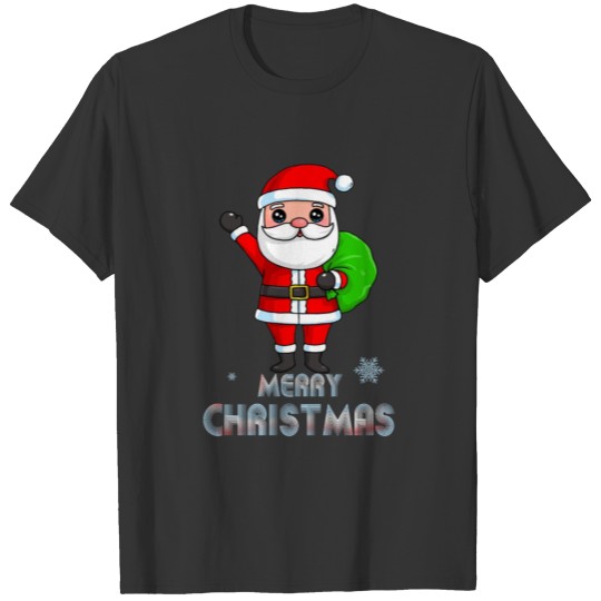 Merry Christmas Santa Clause Green Bag Cute Gift T Shirts