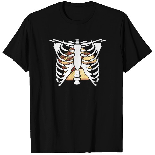 Skeleton Rib Cage T Shirts Halloween Taco Skeleton