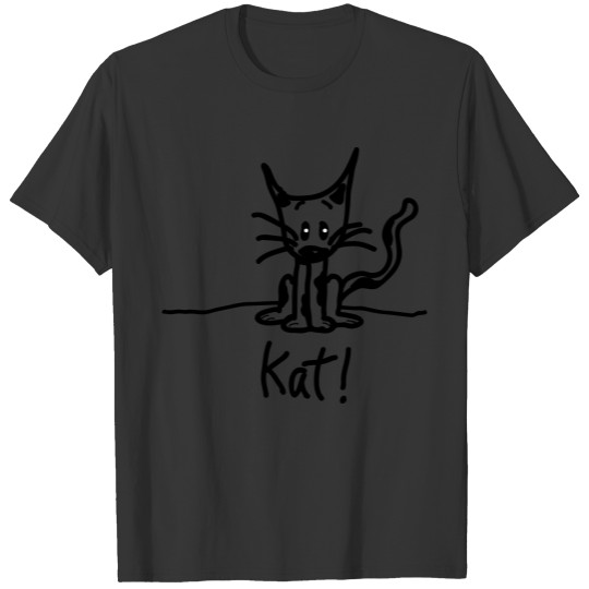 Cat doodle black and white T-shirt