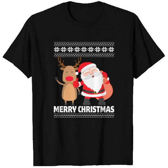 Merry Christmas Santa Rudolph Design T Shirts