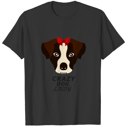 Crazy dog lady brown white ribbon cuddle buddies T Shirts