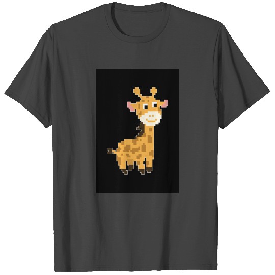 Retro 8-Bit Pixel Giraffe Gamer Gaming Video Game T Shirts
