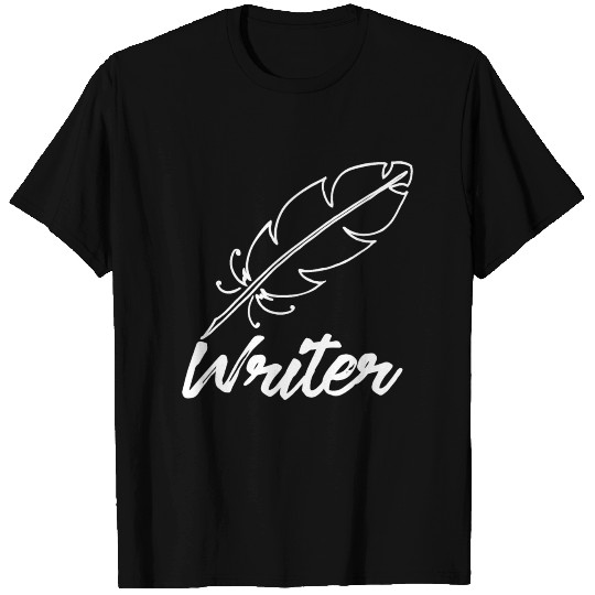 Writer in white with pen ink T Shirts