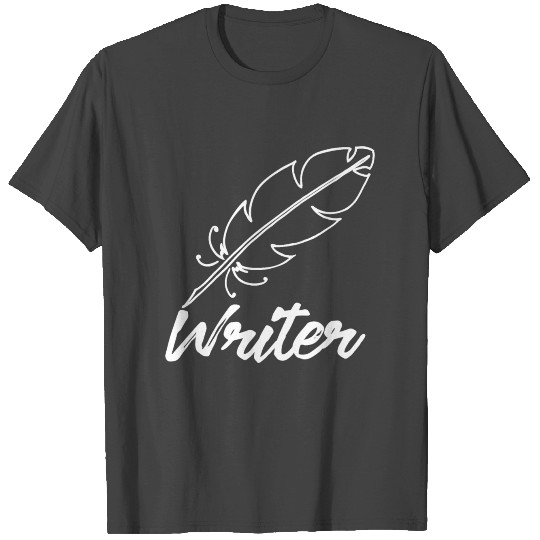 Writer in white with pen ink T Shirts