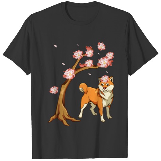 Shiba Inu Dog Japanese Cherry Blossom Sakura T Shirts