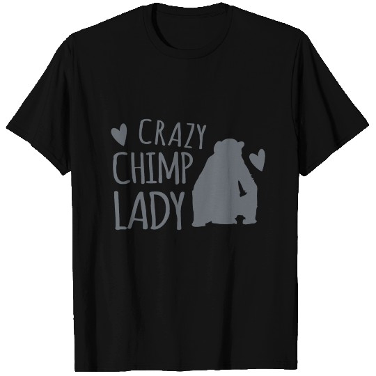 Crazy chimp lady with cute chimpanzee T Shirts
