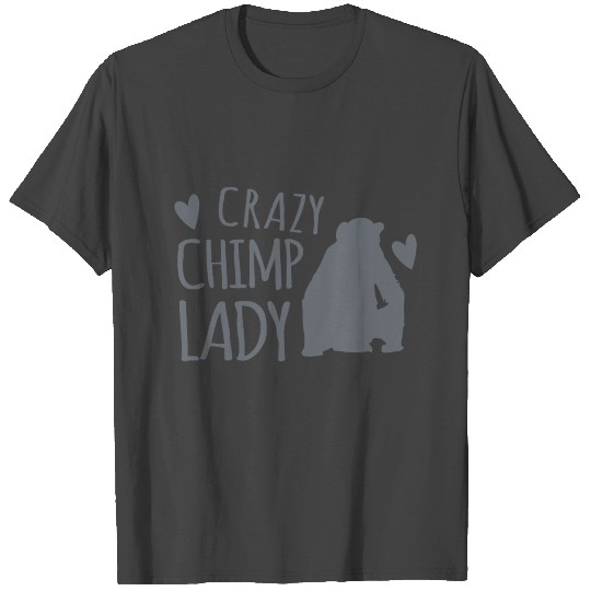 Crazy chimp lady with cute chimpanzee T Shirts