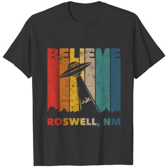 Roswell NM Alien UFO Abduction Retro Conspiracy T Shirts