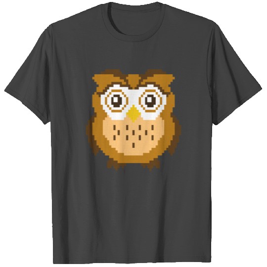 Retro 8-Bit Pixel Owl Gaming Gamer Gift T Shirts