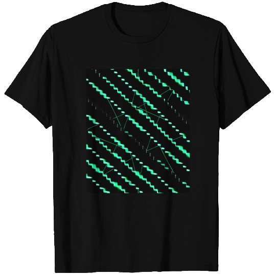 Black neon green pattern neon T Shirts