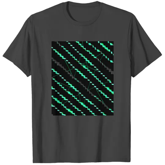 Black neon green pattern neon T Shirts