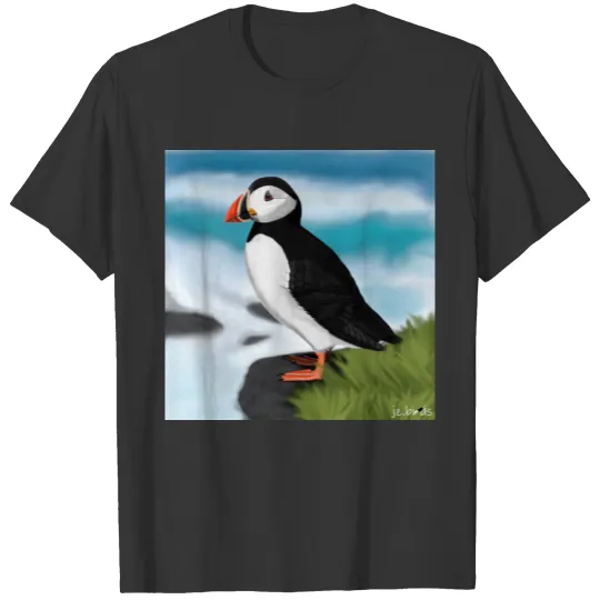 jz.birds Puffin Bird Illustration Design T Shirts