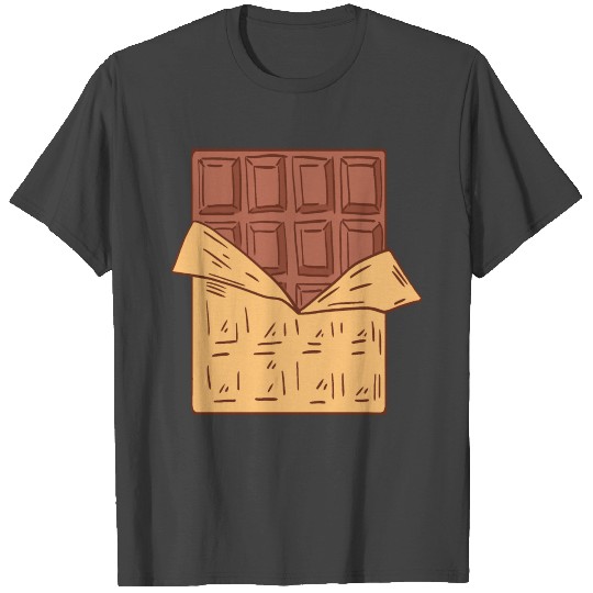 Delicious sweet dark chocolate bar in foil wrapper T Shirts