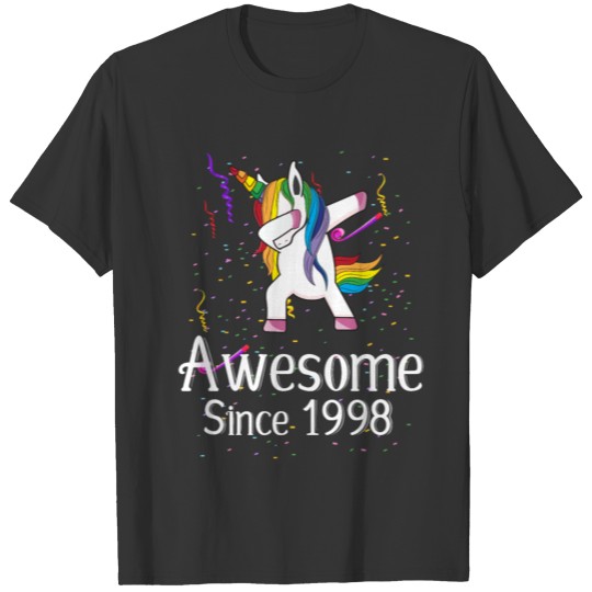 21th Birthday Unicorn Dabbing Awesome Since 1998 T-shirt