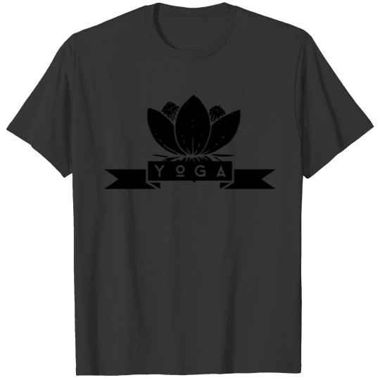 Yoga flower black T-shirt