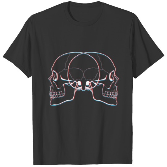 Glitchy Gothic And Devilish Skulls T-shirt