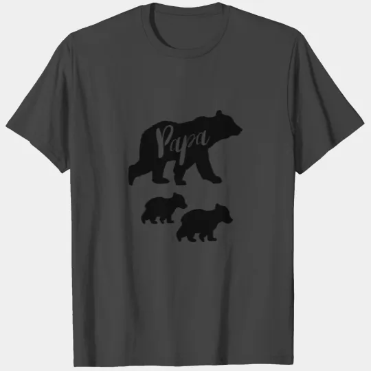 Papa Bear T Shirts with Two Cubs