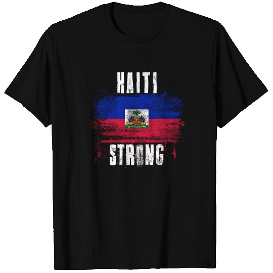 Haiti Strong Distressed Graffiti Flag T Shirts