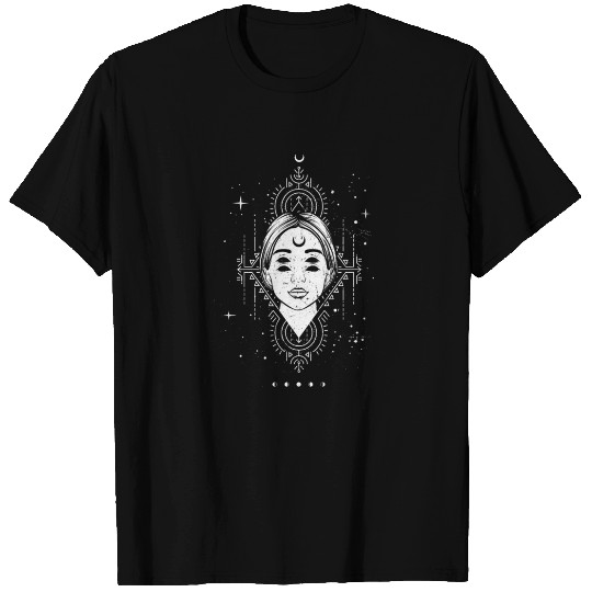 Occult Moon Baphomet Tarot Card Satanic Devil T Shirts