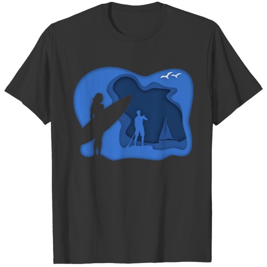 surf and stand up paddling by the sea T-shirt