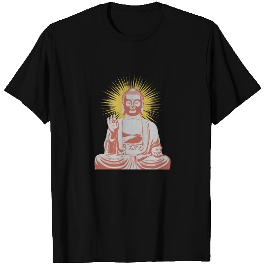 Copper Buddha Retro Urna Meditation Style T Shirts