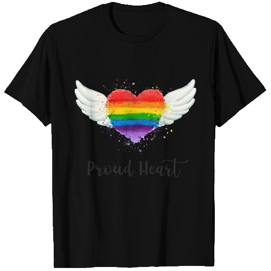 Proud rainbow Heart T Shirts