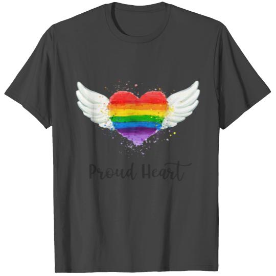 Proud rainbow Heart T Shirts